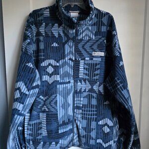 COLUMBIA print fleece full zip 2XL  NEW